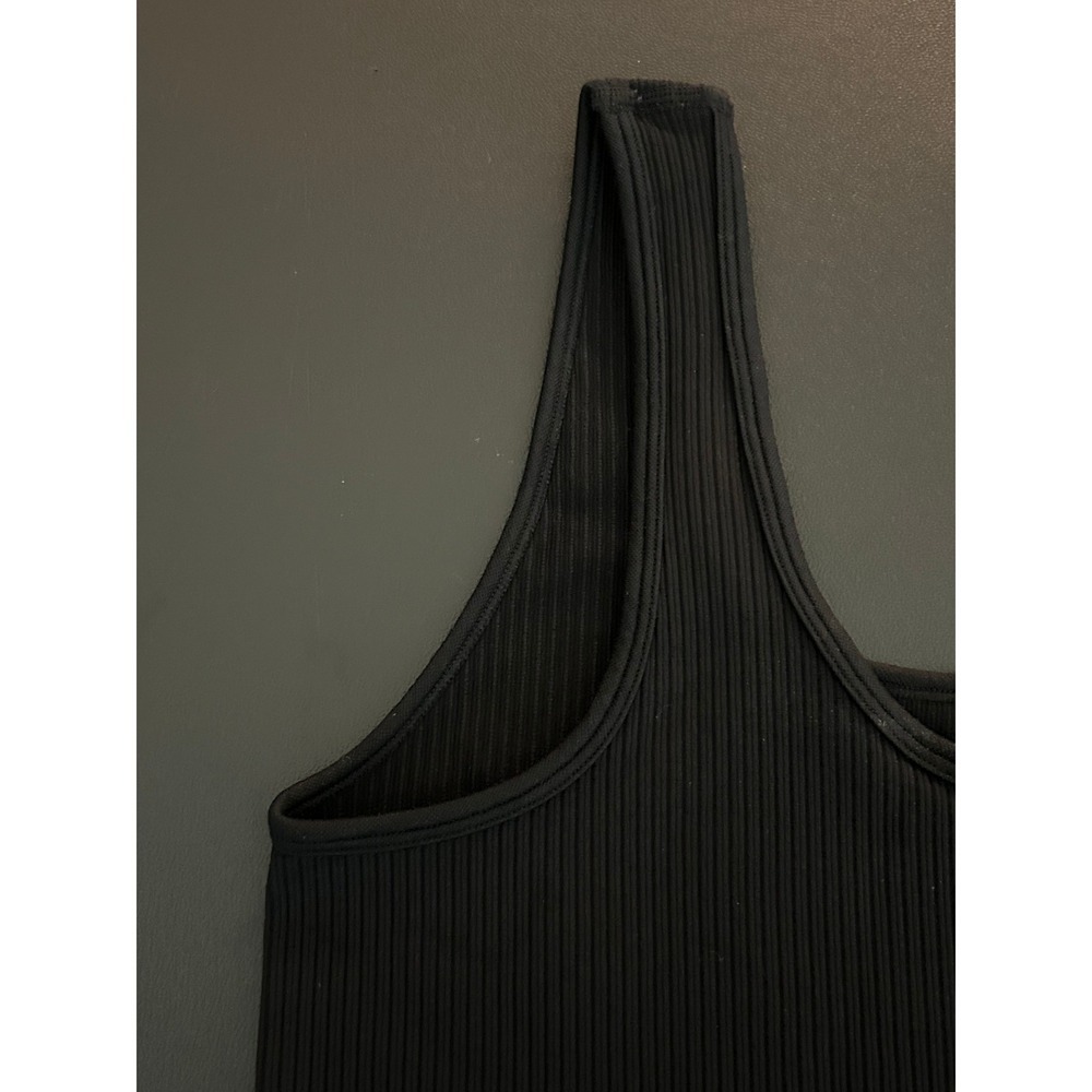 A New Day Womens Black Ribbed Tank Top Scoop Neck Seamless Camisole Large 1437 - Picture 5 of 6